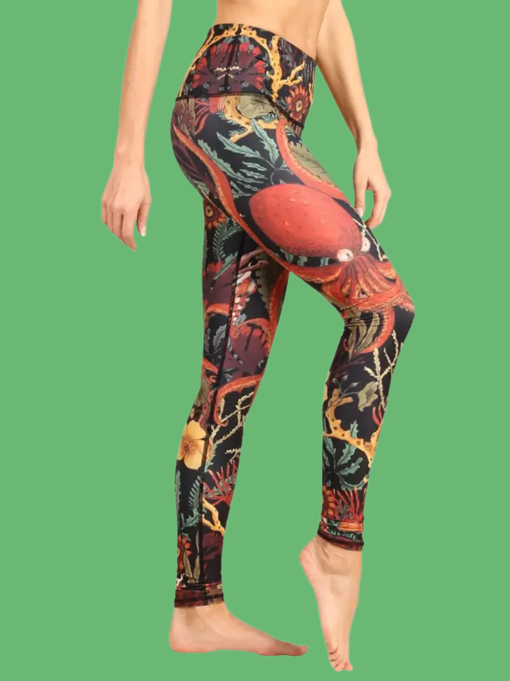 YOGA DEMOCRACY - Coral My Name Printed Yoga Leggings, Size Inclusive, She  Rebel Fitwear