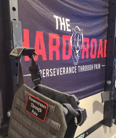 The Hard Road patch and flag