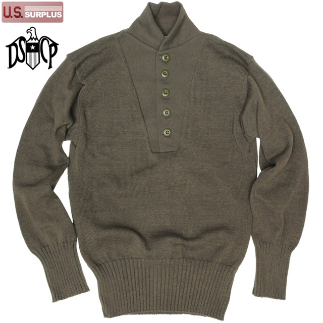 US（米軍放出品）5 Button Sweater ５ボタン セーター アクリル OD