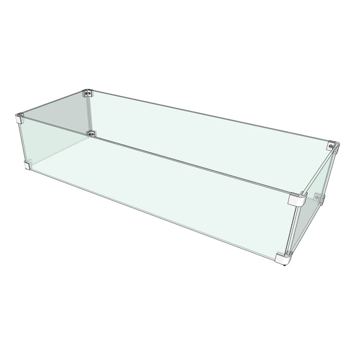 The Outdoor Plus - Rectangular Glass Wind Guard ¼" - Tempered Glass with Polished Edges