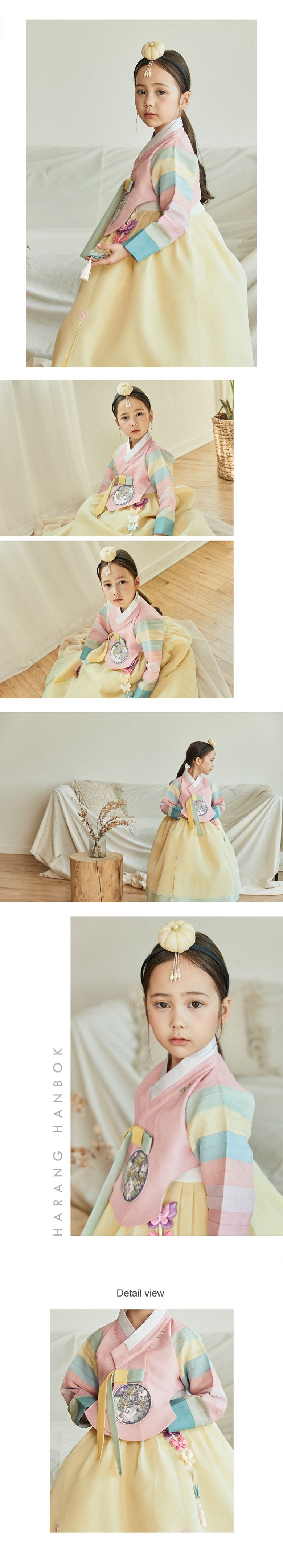 Girl's Hanbok Korea Traditional Dress Pastel Rainbow