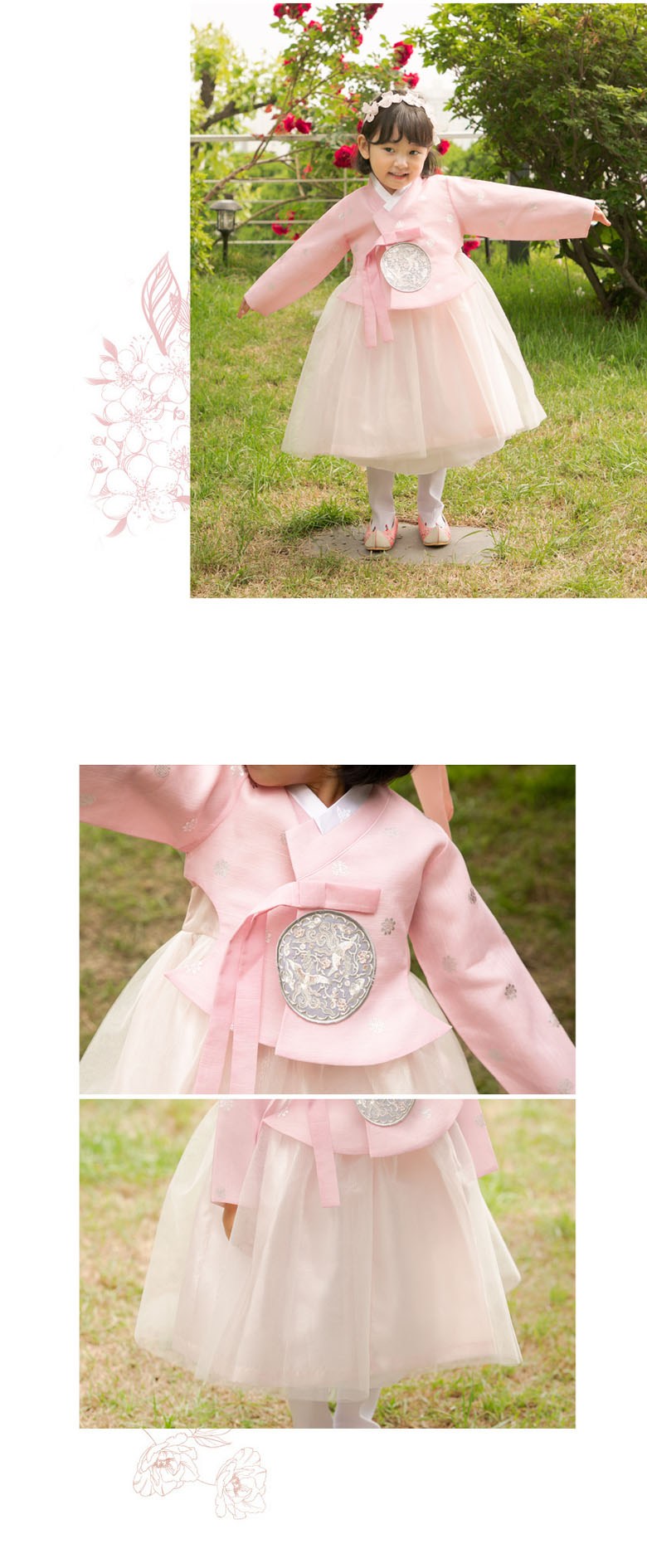 Girl's Hanbok Korea Traditional Dress Pink