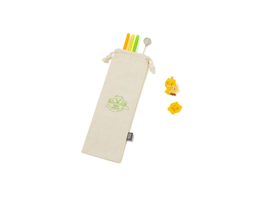 Kakao Friends Reusable Straw Set 3P Ryan & Chunsik