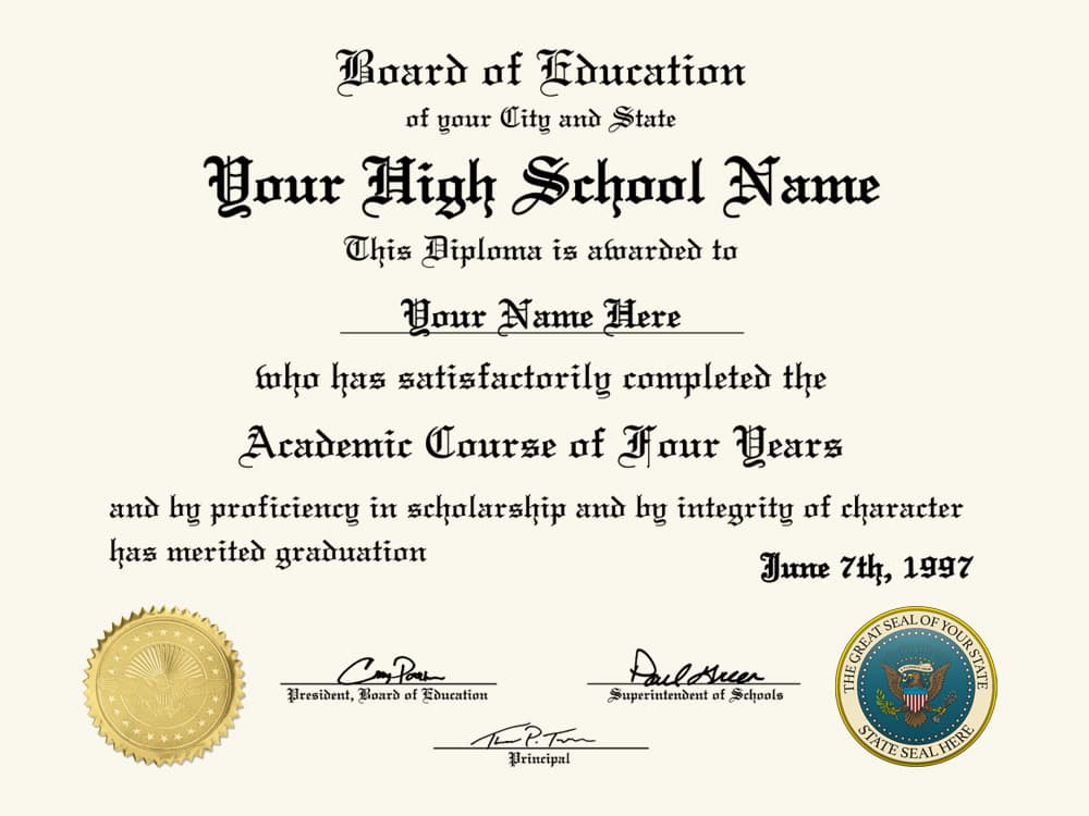 Buy Custom Diplomas and Transcripts One Day Diplomas