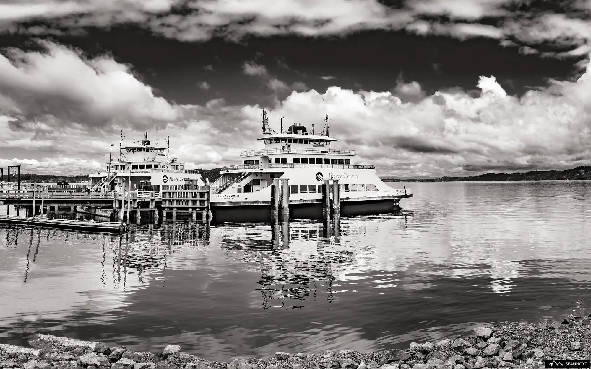 Steilacoom Ferry Boats Ready on a Cloudy Day