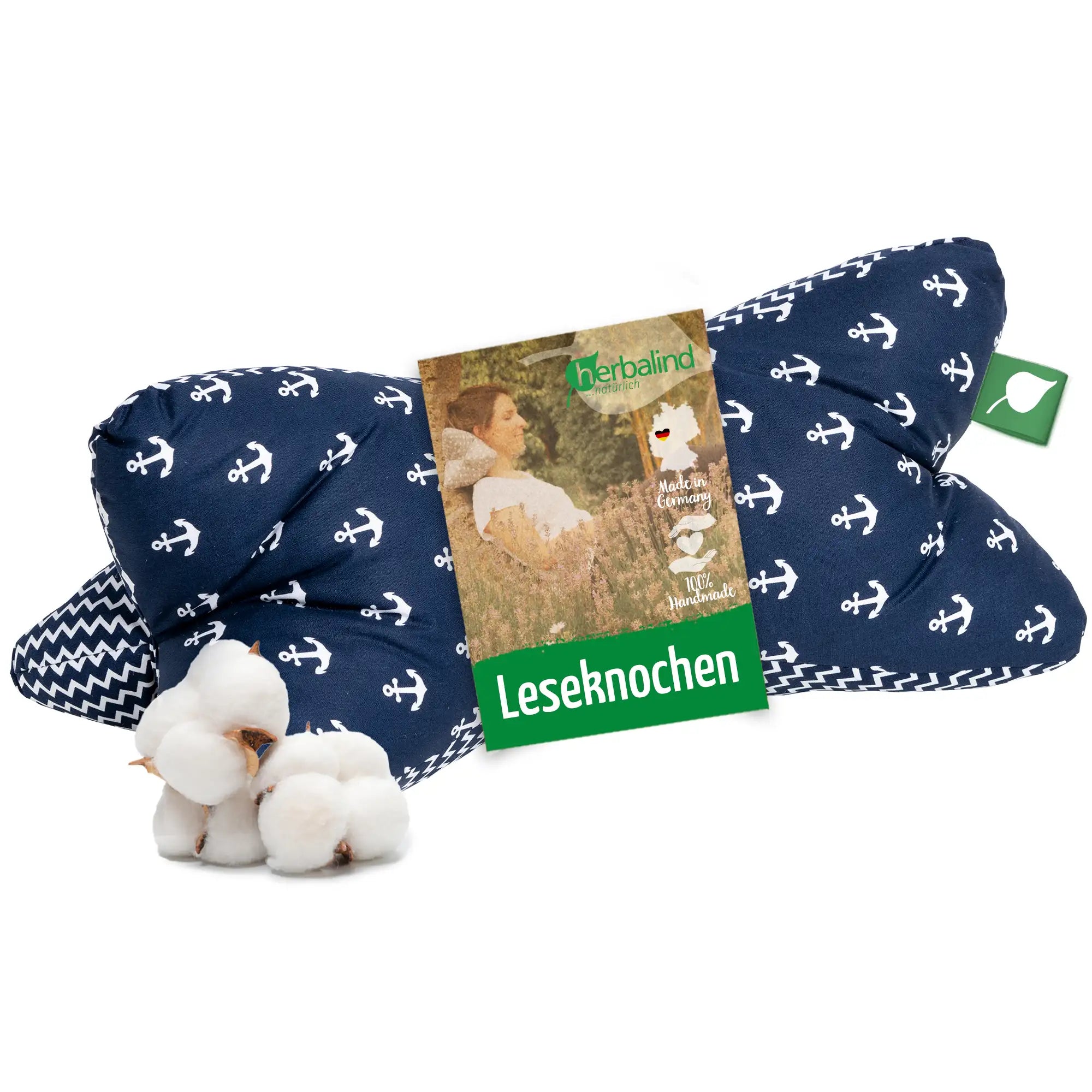 Leseknochen 40x18cm Anker-Welle, Blau