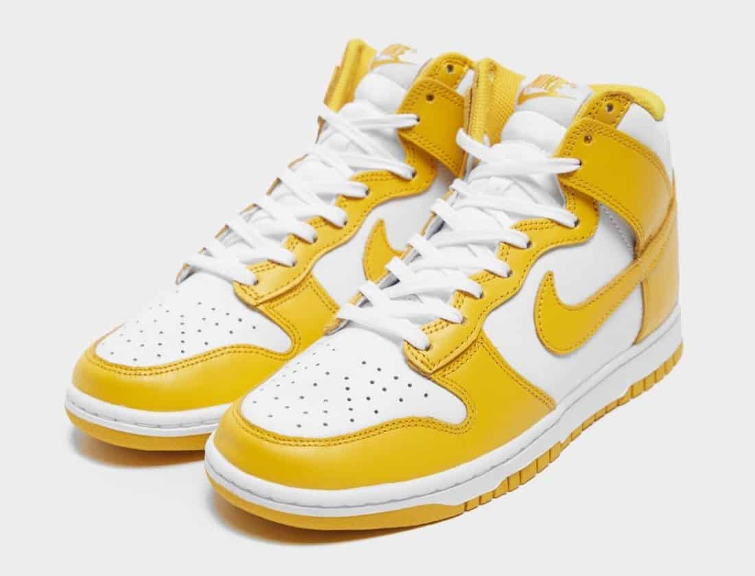 nike dunk high white dark sulfur