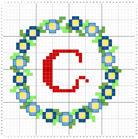 tapestry colorful pattern letter C