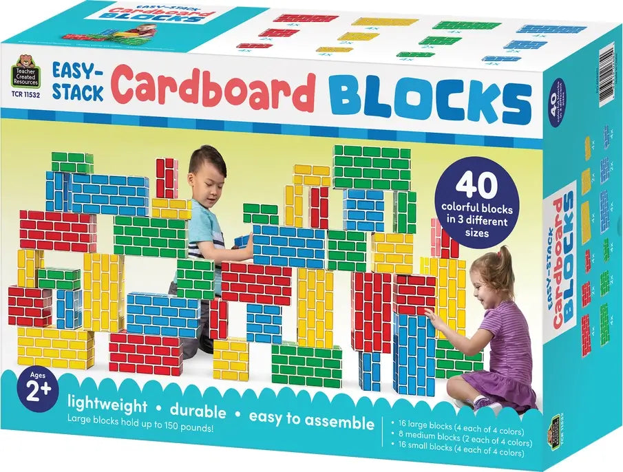 Easy-Stack Cardboard Blocks, 24 Piece Set