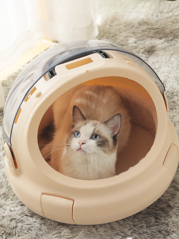 低反発 腰用 MOFUCAT 宇宙船型 キャリーケース オレンジ 猫用 訳あり