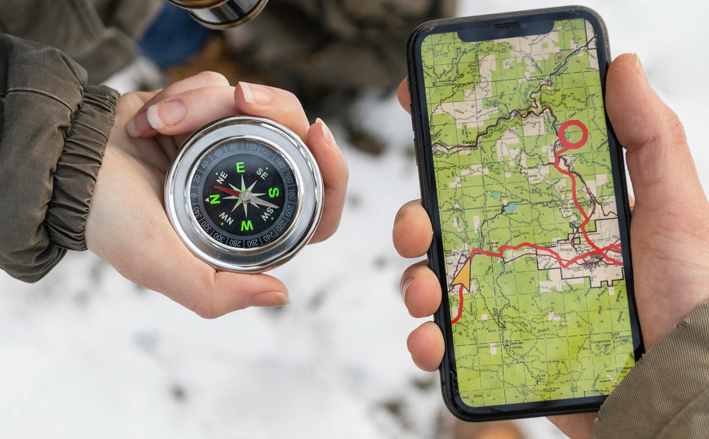 carry a map, compass, and GPS in winter camping