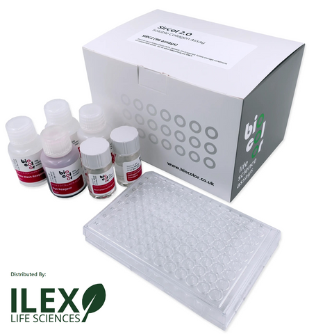 Biocolor Sircol™ 2.0 Soluble Collagen Assay Kit (96-well plate format), catalog no. SIRC2, distributed by Ilex Life Sciences LLC