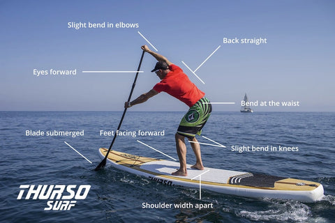 Image of Paddle Boarder Performing the Proper Paddle Technique