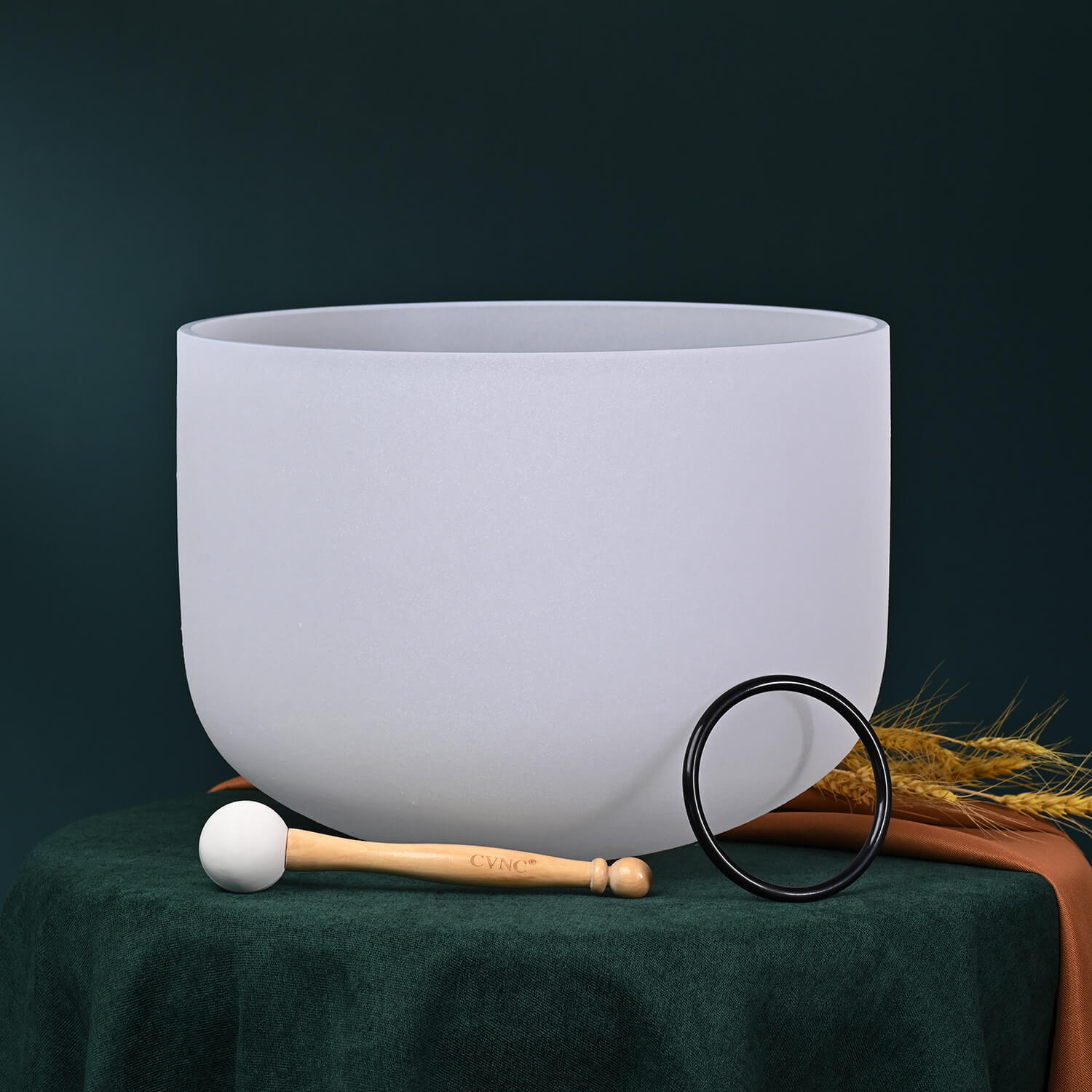 CVNC 432Hz 16 Inch Frosted White Crystal Singing Bowl