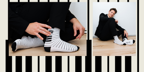 chaussettes musicales motif piano