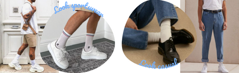 chaussettes blanches look homme