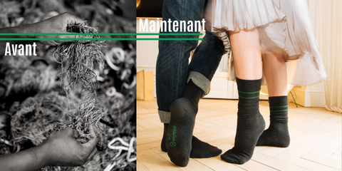 chaussettes 100% recyclée