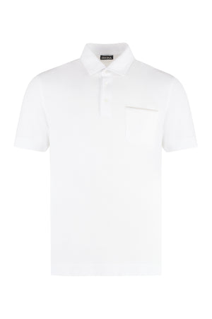 Short sleeve cotton pique polo shirt-0