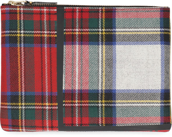 Tartan motif flat pouch-1