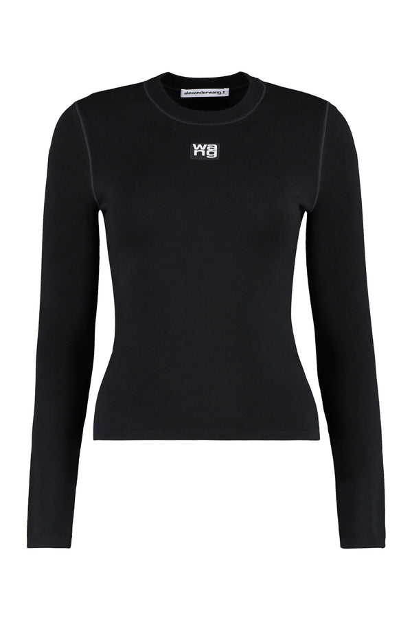 Logo patch long sleeve top-0