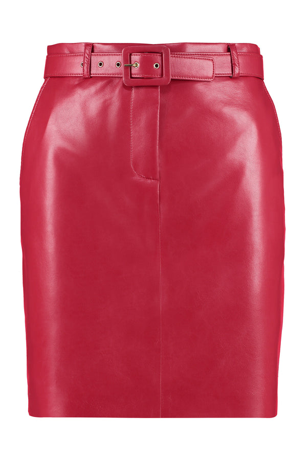 Faux leather mini skirt-0