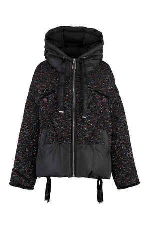 Puff Khris Tweed hooded down jacket-0