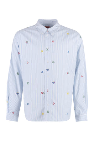 Button-down collar cotton shirt-0