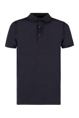 Short sleeve cotton polo shirt-0