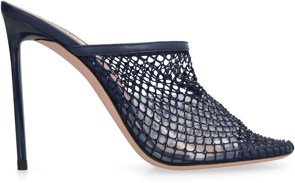 Crystal Fishnet leather mules-1