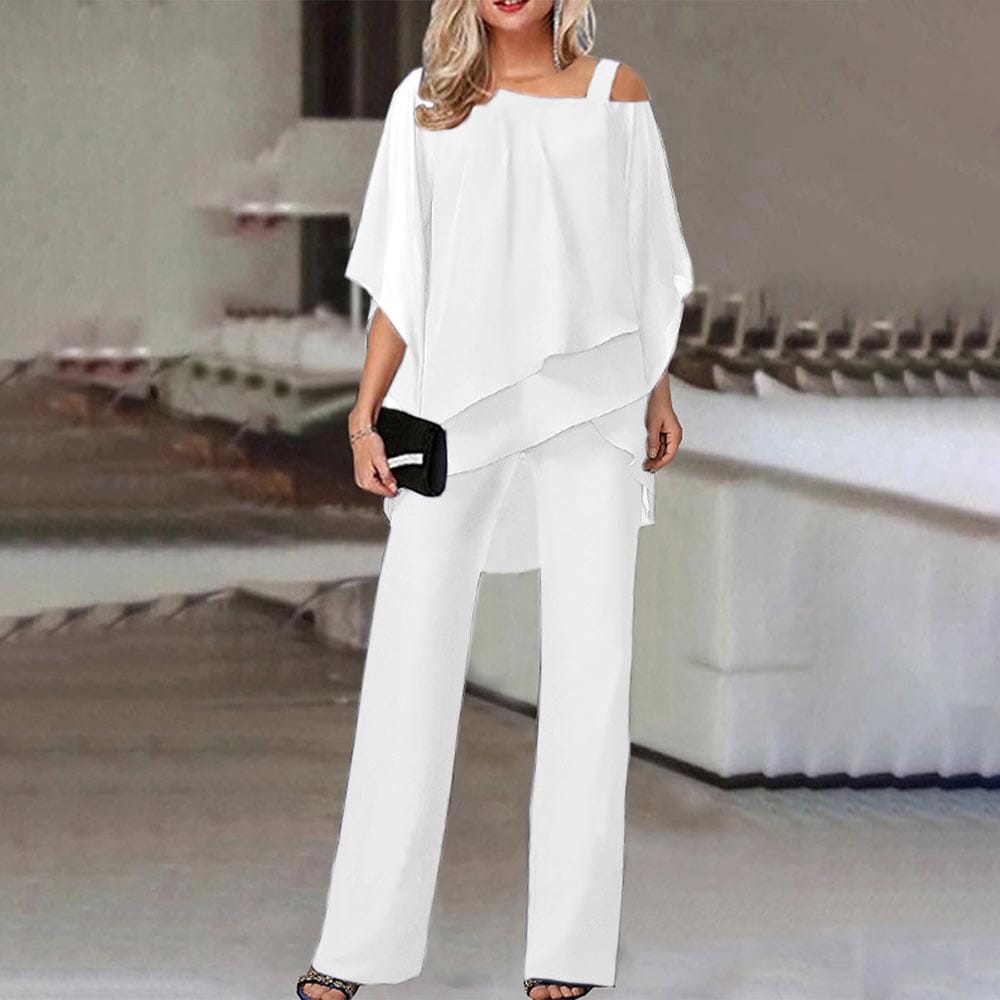 Introducing The Solid Chiffon Jumpsuit: Asymmetric Cutout Elegance For All Seasons
