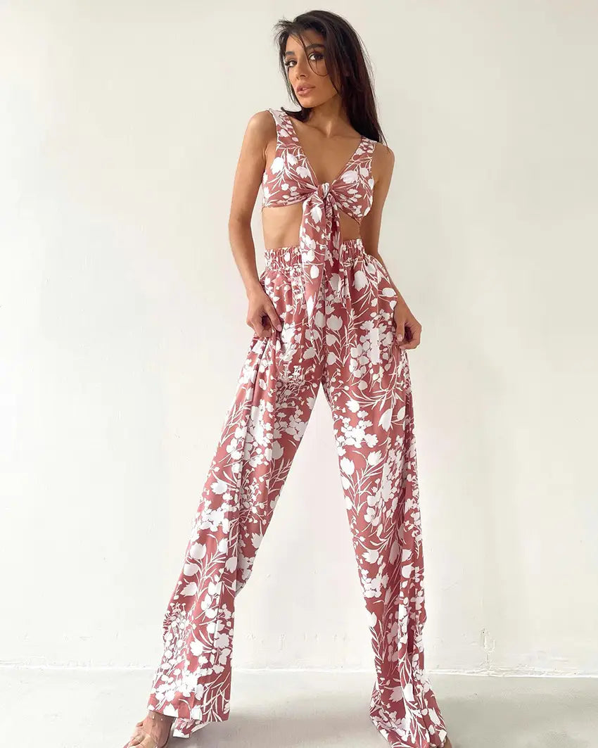 Floral Printed Three Piece Pyjama Set - Ultimate Comfort