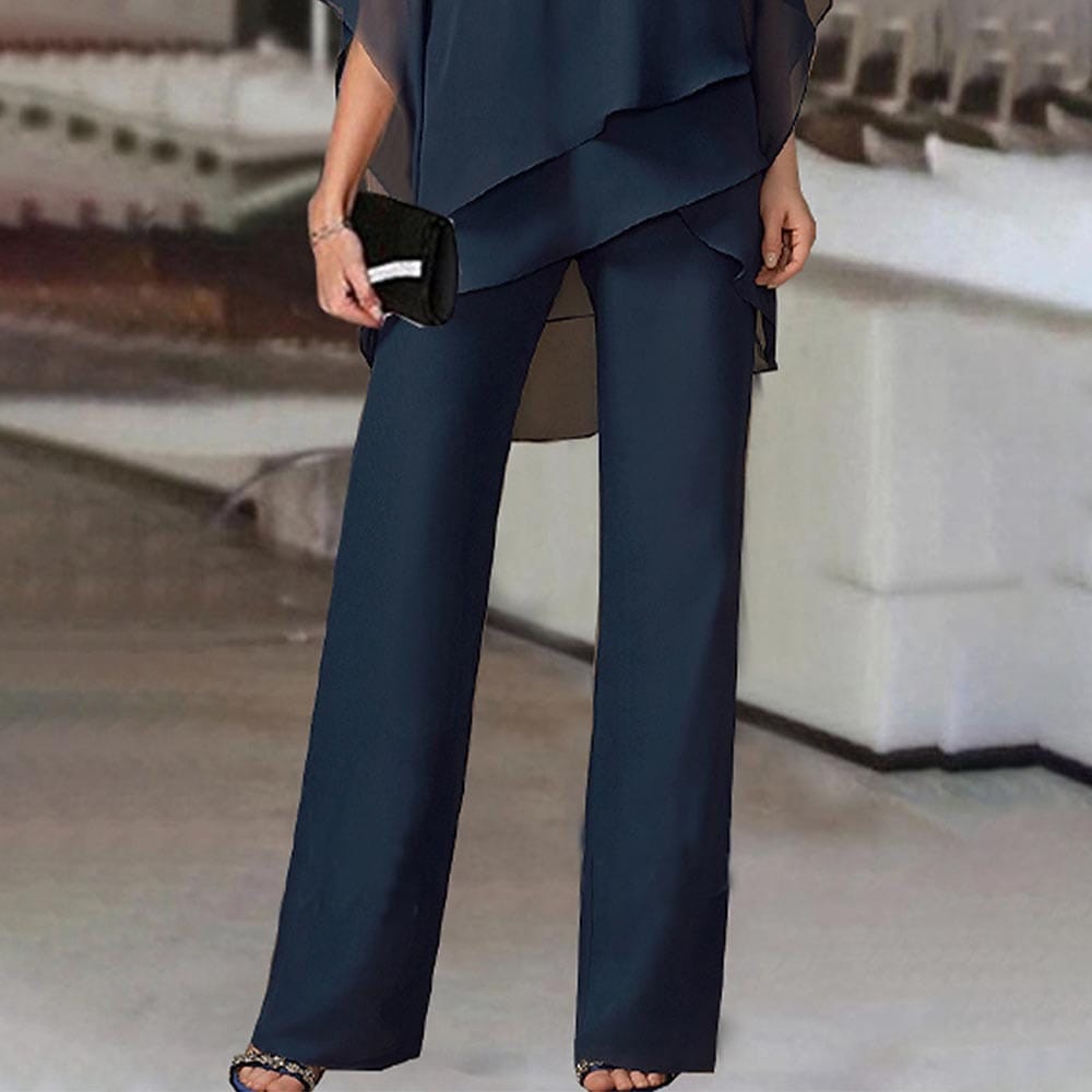 Introducing The Solid Chiffon Jumpsuit: Asymmetric Cutout Elegance For All Seasons