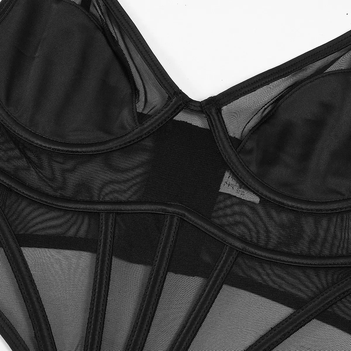 Unveiling The Sheer Mesh Corset Top: The Ultimate Seasonless Lingerie Set