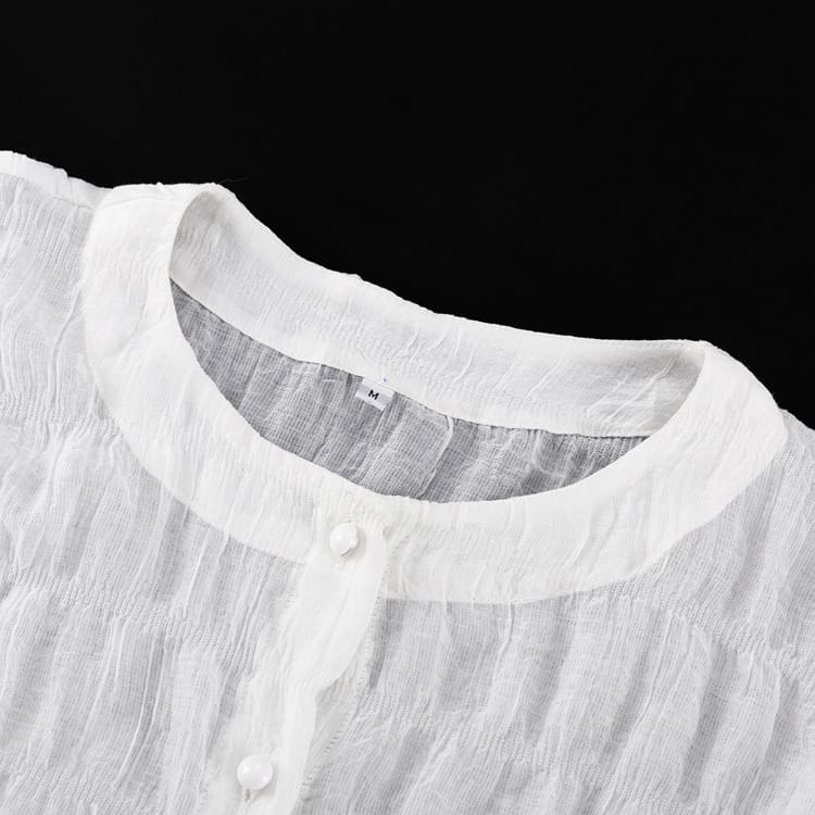 Casual Three-piece Set - Long-sleeved Shirt, Loose Tube Top, High Waist Shorts