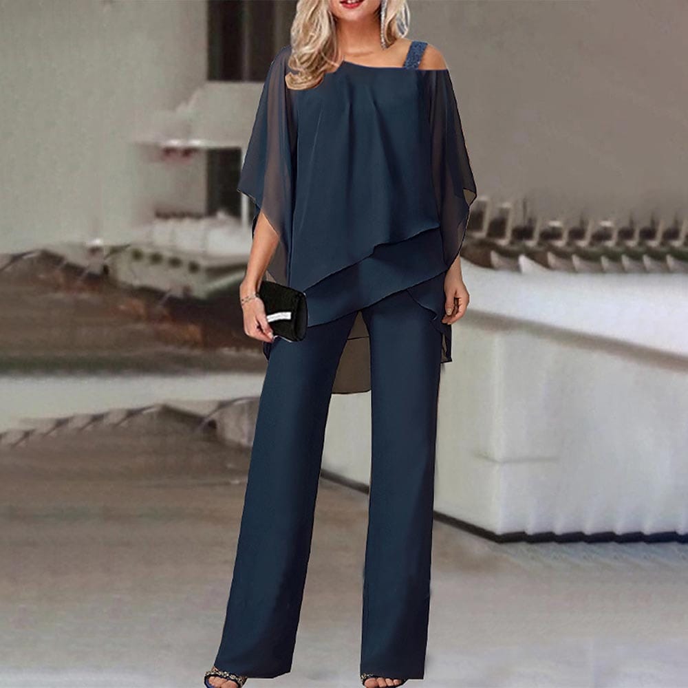 Introducing The Solid Chiffon Jumpsuit: Asymmetric Cutout Elegance For All Seasons