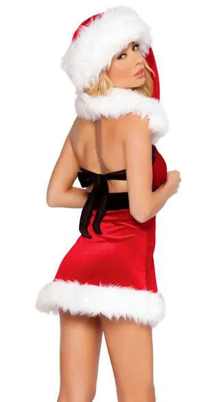Santa Velvet Bodycon Mini Dress - Festive Glamour Redefined