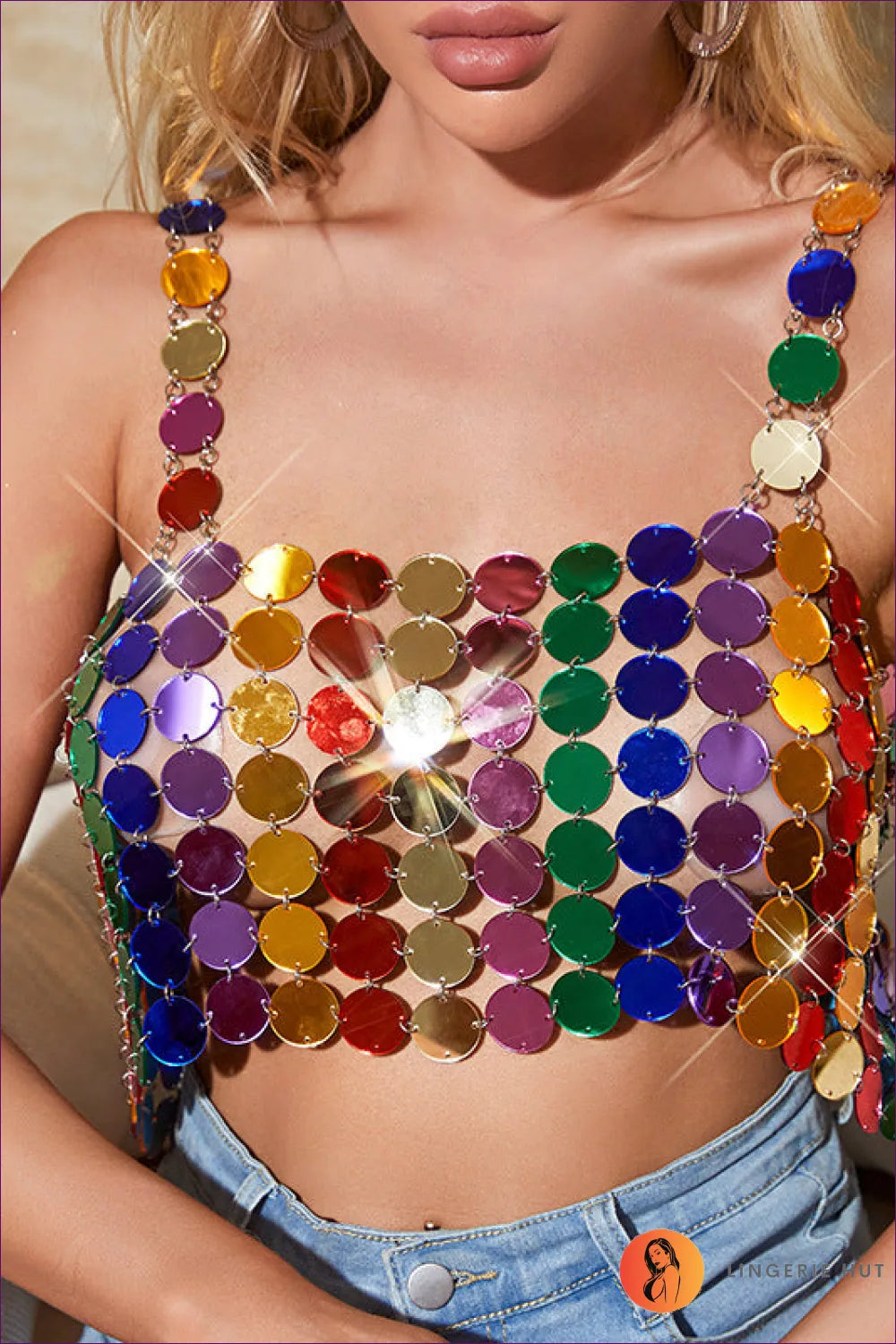 Shimmer Your Night Away With Lingerie Hut’s Multicoloured Sequin Sling Camisole
