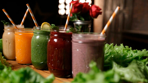 Variety of healthy smoothies. Benefits of immunity booster drinks 