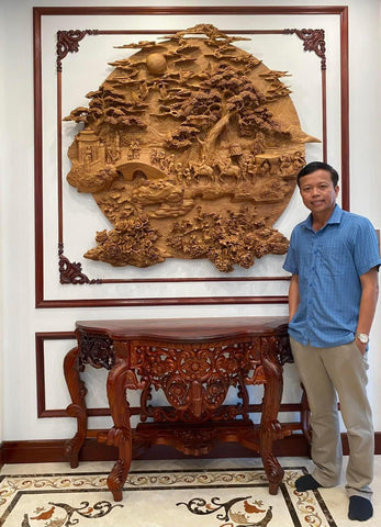 6 Months Carving a Huge Wall Art from a Piece of Wood 