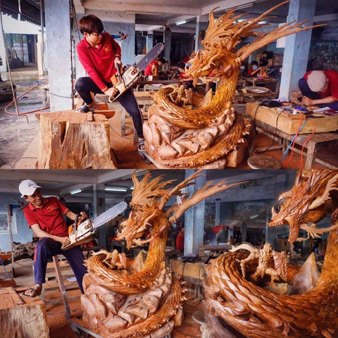 Wood-carving-huge-wooden-statue-using-chainsaw