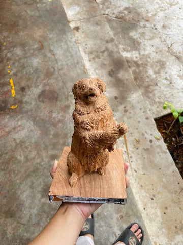 dog-sculpture-wooden-statue