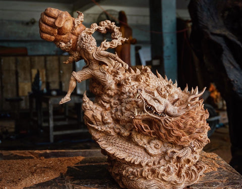 dragon-anime-style-art-wooden-statue