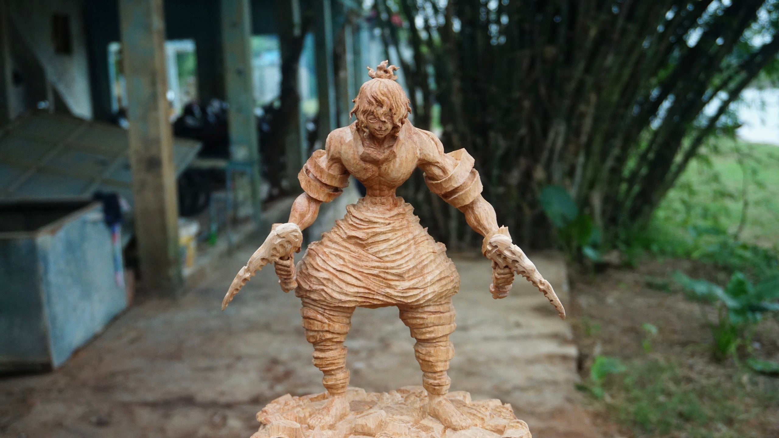 Gyutaro Figure Wood Carving - Demon slayer