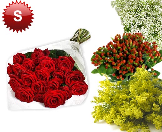 Red Roses with Gold Glitter - 3 Stem Rose Bouquets – Flowers For Fundraising