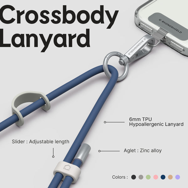 rhinoshield's phone strap- hypoallergenic crossbody lanyard for phone