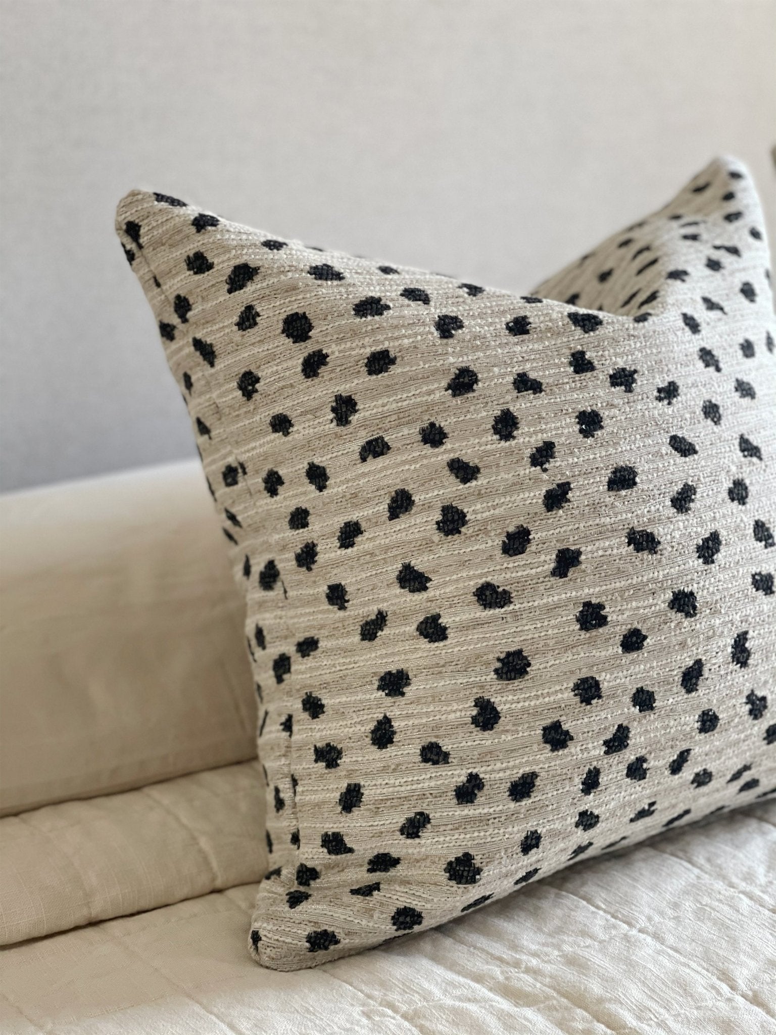 Giant Black and White Polka Dots, Throw Pillow by SpotsDotsPrints