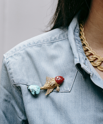 Vintage brooch and necklace