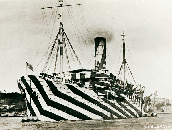 Zealandia in dazzle camouflage