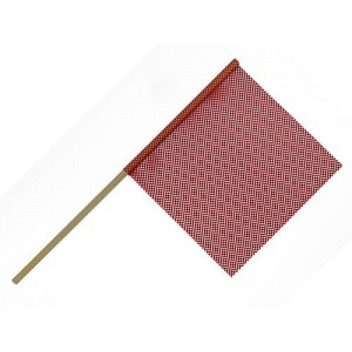 Stick Warning Safety Flag, Red (3/4" Wood Dowel, 24" Flag)