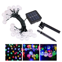 6.5M 30 LED Bubble Ball Shaped Solar Powered Christmas LED String Lights - Colorful